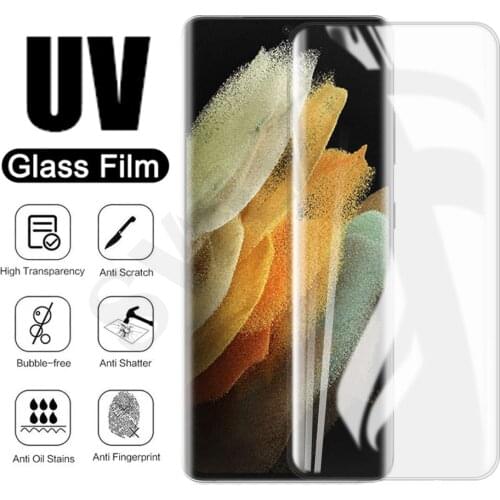UV Glass film for Samsung Galaxy s8 s9 s10 5G note 10 pro 20 s20 plus s21 Ultra tempered glass protective phone screen protector
