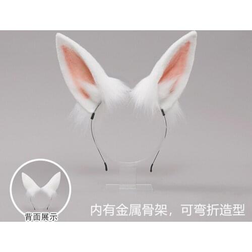 Handmade Simulation Rabbit Ear Ruiben Rabbit Headband Fluffy Rabbit Animal Ears Lolita Headdress JK Hair Accessories