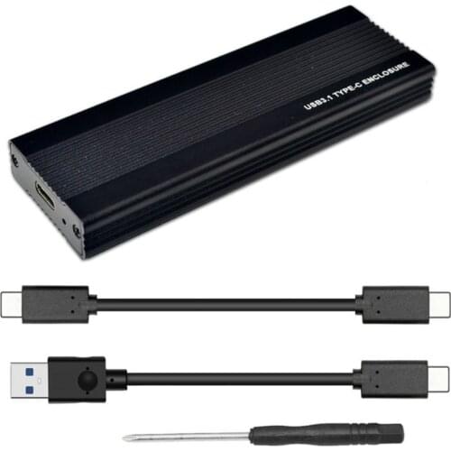 QINDIAN NVME SSD Enclosure PCIE M.2 to USB 3.1 Type-C Adapter USB C 10Gbps RTL9210 M2 M Key PCIE Hard Drive Disk External Box M2