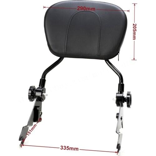 Adjustable Black Sissybar Backrest + Docking hardware kits For harley Touring Street Glide FLHX roadking ultra CVO 2014-2017