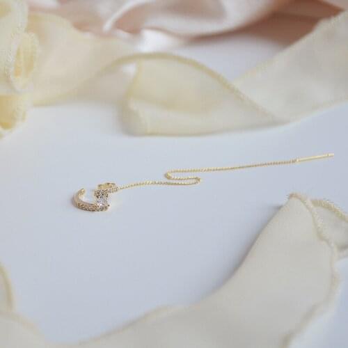 14k Gold Plated Fine Jewelry Simple Lightning Chain Clip Earrings for Woman Daily Elegant Earring