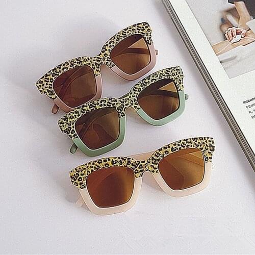 Children Boy Girl Cute Leopard Double Color Cartoon Bear Shape Round Sunglasses Kids Vintage Sunglasses UV400 Protection Classic