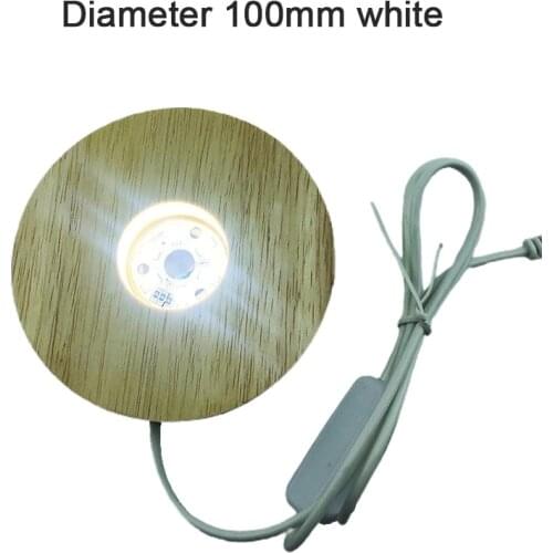 LED Night Light Wooden Round Base Holder DisplayStand For Crystals Glass Ball Illumination Lighting Accessories Handicraft Decor