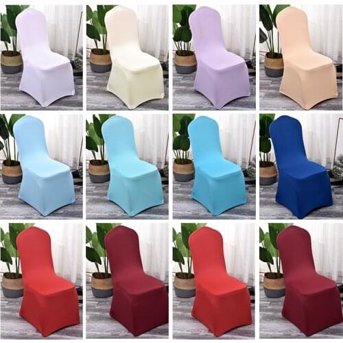 Solid Color Elastic Chair Cover White One-piece Chair Cover Hotel Restaurant Banquet Celebration Wedding Wedding Chair Cover