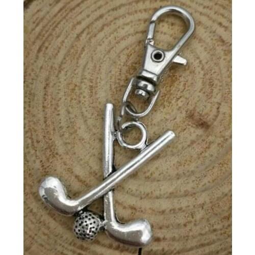 Vintage Field Hockey Rotate Charm KeyChain For Car Key Ring Bag Key Chains Findings Accessories Fashion Jewelry