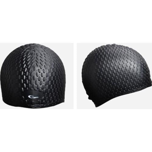 Silicone Particle 3D Waterproof Swimming Cap FOR Men & Women Cover Ear Bone Pool Long Hair Swimming Men Hat 3 Color