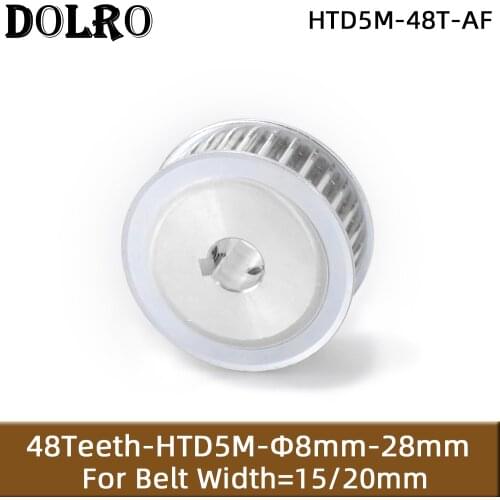 HTD5M 48 Teeth Synchronous Timing Pulley Bore 8/10/12/14/15/16/17/18/19/20/22/24/25/28mm for Width 15/20mm HTD5M Belt AF Keyway