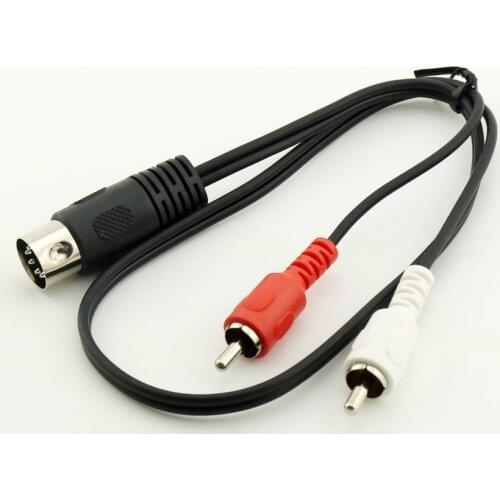 10pcs MIDI DIN 5 PIN Male Plug to 2x RCA Phono Male Plug Audio Adapter Cable 50cm 1.5ft / 1.5m 5ft