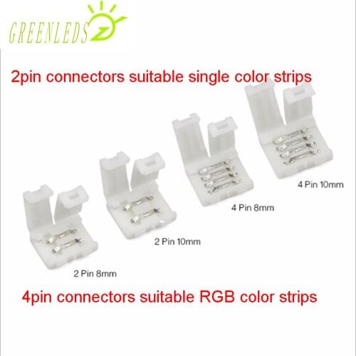 2/4pin 8/10mm Quick Splitter LED Strip Corner Connector For SMD3528/2835/5050 Single/RGB Color LED Strips Lights