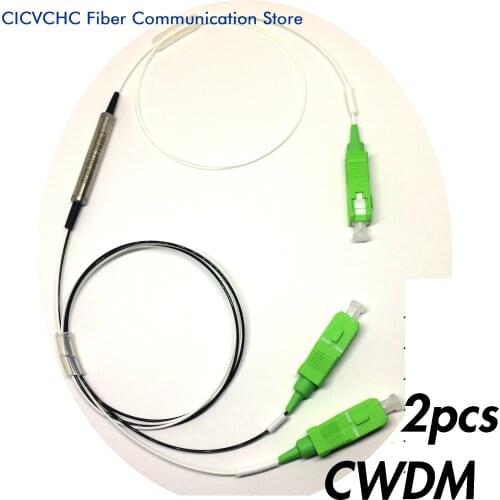 2pcs CWDM device with steel tube package, SC/APC connector / Coarse Wavelength Division Multiplexer
