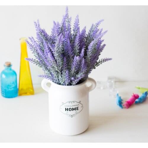 2Branch 37cm Artificial Romantic Lavender Flower Bouquet for Home Living Room Office Hotel Bacony Ornament Wedding Party Decor