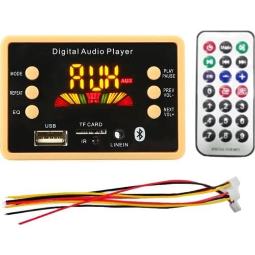 5V 12V Car MP3 WMA Decoder Board Audio Module USB TF Radio Bluetooth5.0 Wireless Music MP3 Player With Remote Control