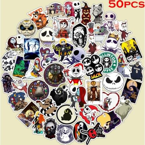 50PCS Cartoon Halloween series stickers DIY suitcase skateboard bike stickers waterproof childrens toy stickers