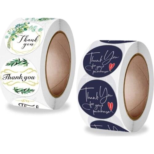 50LB 500pcs Thank You for Your Purchase Stickers Round Seal Labels for Candy Gift Box Packaging Bag