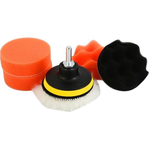 6pcs 3 Inch Car Sponge Polishing Pad Self-Adhesive Buffing Waxing Sponge Auto Polisher Drill Adapter Polish Disc Car Accessories