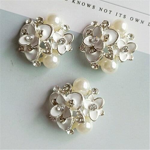 2019 New Fashion Charms Rhinestone Enamels Zinc Alloy Pearl Drip Oil Flower Pendant DIY Earring Hair Brooch Jewelry Accessories