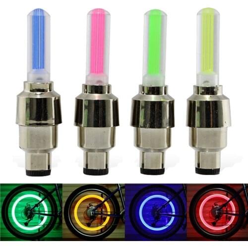 Car Motorcycle Bike Hub Lamp Tire Tyre Valve Flash Neon LEDAuto Dust-proof Cap Spoke Car Valve Stems Led Lamp Caps Accessories