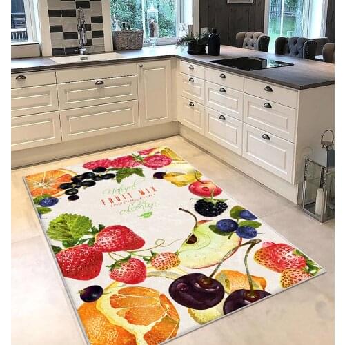 White color fruit food patterned kitchen rug modern carpet rug personalized gift free shipping kitchen utensils white runner