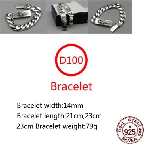 D100 S925 Sterling Silver Bracelet Personality Sacred Sword Heart Street Dance Jewelry Re-enacted Gothic Punk Jewelry Gifts hot