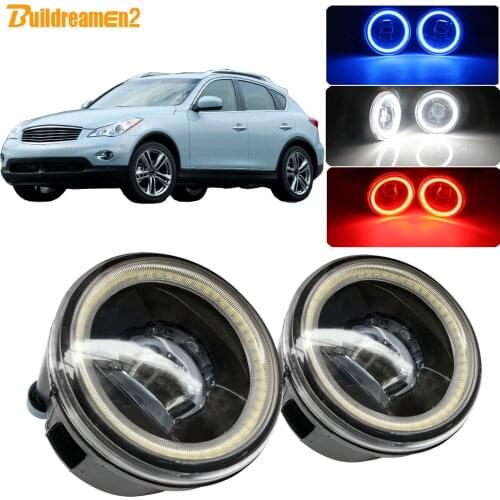 Buildreamen2 Car 4000LM H11 LED Fog Light Lens Angel Eye DRL 12V For Infiniti EX EX25 EX35 EX37 2008 2009 2010 2011 2012 2013