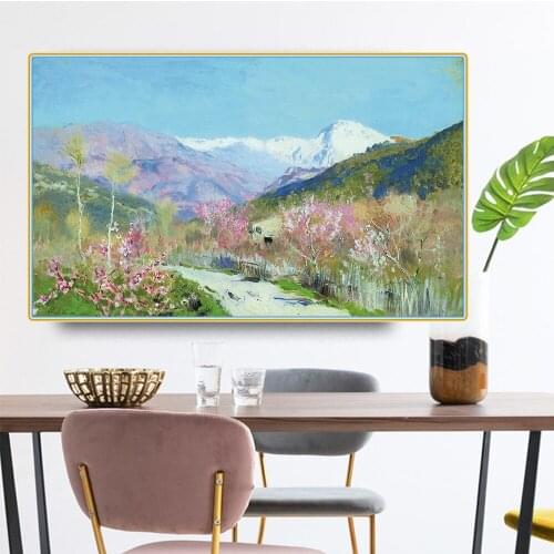 Citon Levitan Isaak Iliich《Spring in italy》Canvas Oil Painting Art Poster Picture Modern Wall Decor Home Living room Decoration