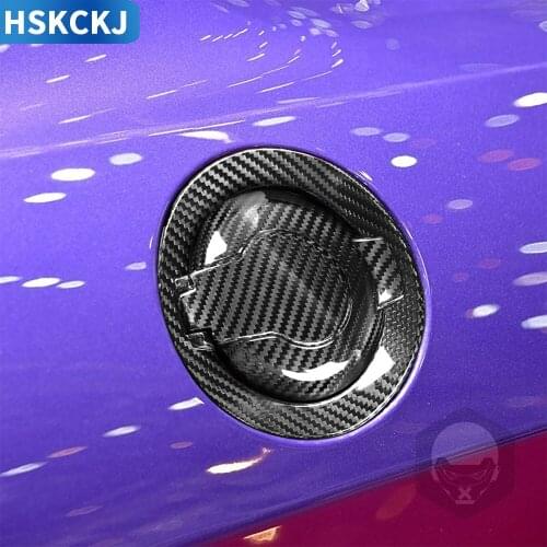 For Dodge Challenger 2015+ Multiple Colors Carbon Fiber Stickers Automobile Fuel Tank Cap Exterior Decoration Car Accessories