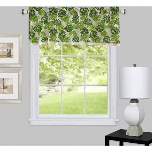 Valance Blackout Fabric Elegant Microfiber Valance Curtains Extra Wide And Short Window Treatment Kitchen Living Bathroom #T1P