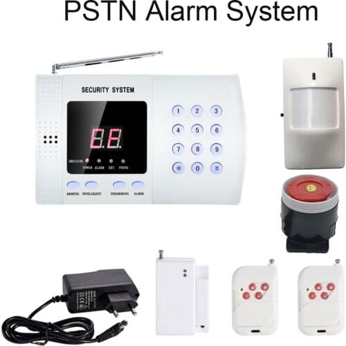 Hot Home security PSTN Alarm System Telephone Dialer 99 wireless zones 433MHz wireless PIR motion detector Door contact sensor