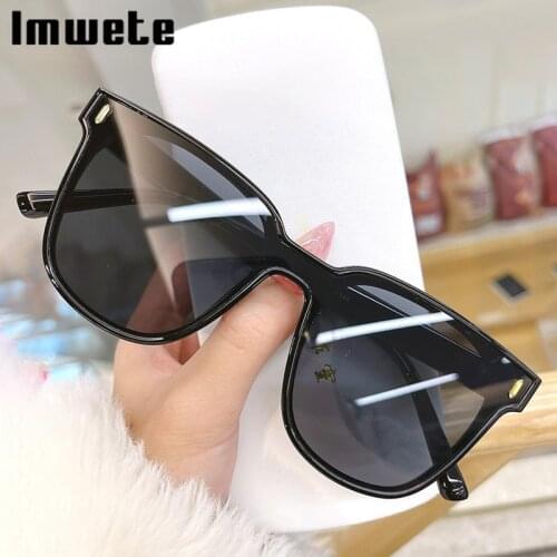 Imwete 2021 New Oversized Square Sunglasses Women Luxury Brands Sunglass Men Vintage Colored Sun Glasses Shades Black Goggle UV