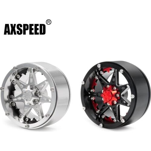 AXSPEED Metal 2.2inch Beadlock Wheel Rims Hubs for Traxxas TRX-4 Axial SCX10 Wraith 1/10 RC Crawler Truck Car Upgrade Parts