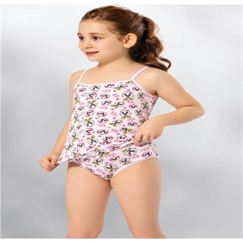 GIRLS PRINTED LYCRA SUIT UNDERWEAR 93% Cotton 7% Elastane 3 - 5 - 8 - 10 Pieces