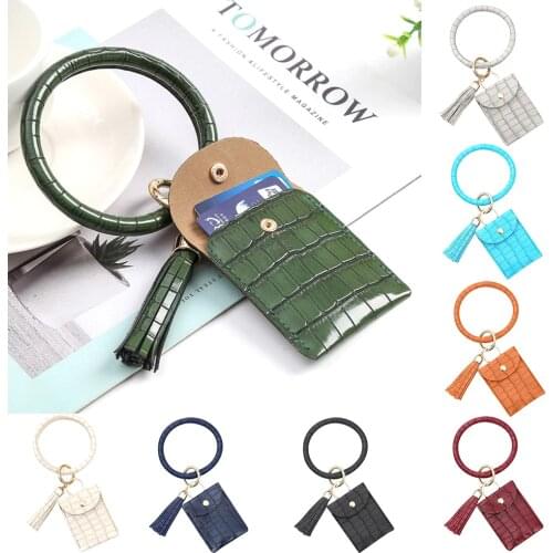 Keychain Card Bag for Women Men Leopard Snake Wallet PU Leather Tassel Kabaw Fashion Bracelet Keychain Jewelry 2020 New Hot #T5P