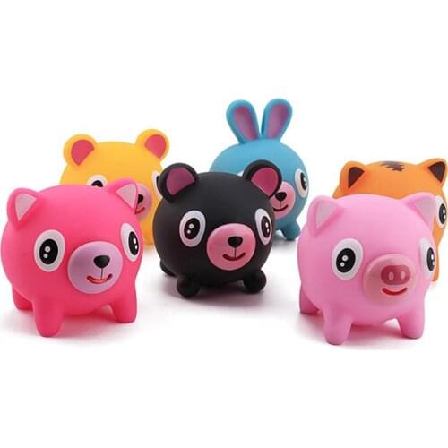 Hot Mini Cartoon Animal Squeak Squeeze Sound Pressure Stress Relief Toy Kids Gift