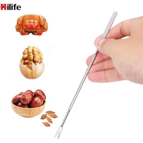 Walnut Mini Crowbar Lobster Crab Needle Fork Kitchen Accessories Claws Sheller Stainless Steel Fruit Fork Gadgets Seafood Tools