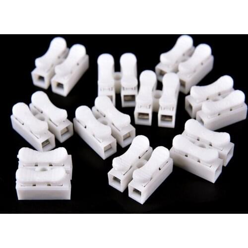 Mini Type 2 Pins Electrical Cable Connector CH2 Quick Splice Lock Wire Terminal 30Pcs/pack