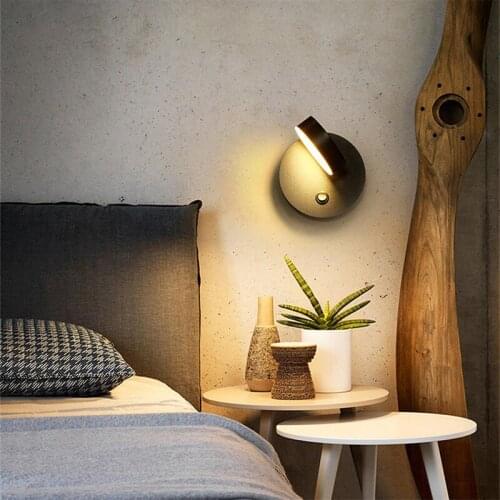 Minimalist LED Wall Lamps For Apartment Homestay Bedroom Nordic Modern Indoor Corridor Rotatable Contracted Lighting Luminaire