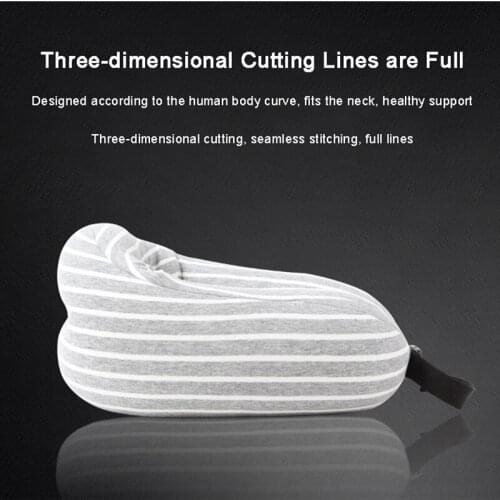 Particle Multifunctional U- Shaped Pillow Stripe Soft Neck Pillow Car Airplane Travel Relax Cervical Health Care Bedding Nap