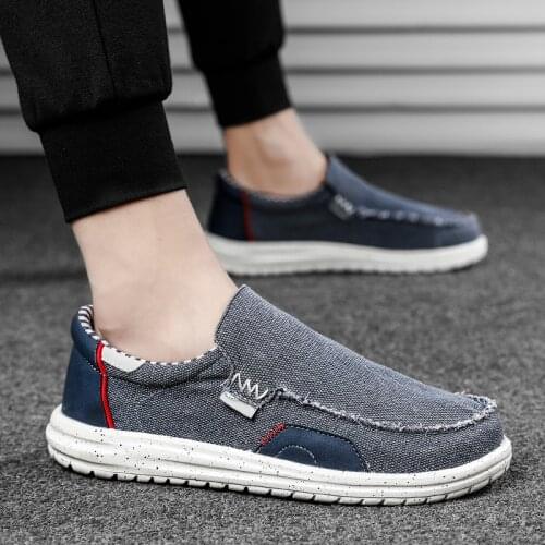 2021New Summer Non-slip Mens Casual Shoes Rubber Solid Mens Canvas Shoes Lightweight Waterproof Mens Flat Casual Sports Shoes