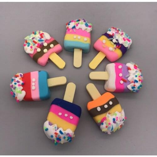 Lets start!Set 5pcs. Polymer clay ice cream ice sucker for phone shell and Micro landscape decoration,DIY.free shipping