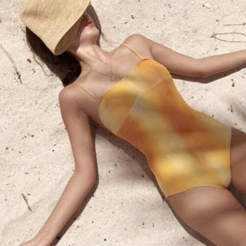 2021 New Swimsuit Female Sexy Gradient Korean Hot Spring Conservative Thin Cover Belly Retro Small Fragrant Hot Spring Swimsuit