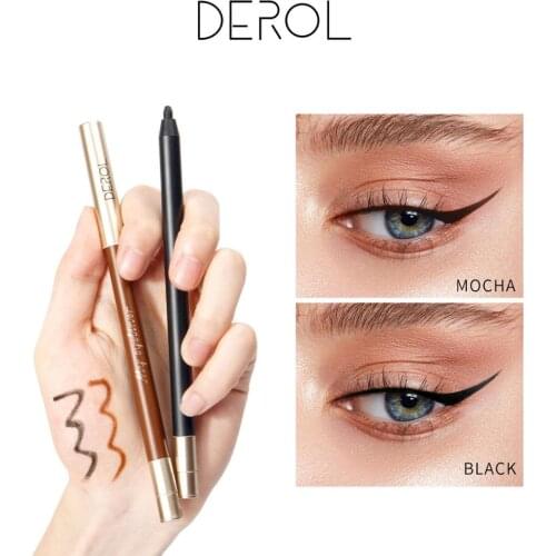 DEROL Eyeliner Gel Pencil Parallel line Waterproof Quickly Dries Smooth Makeup Beauty Matte eyeliner Cosmetics