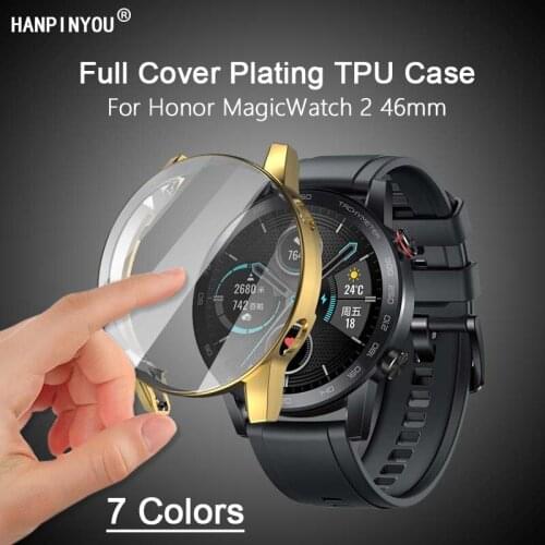 Full Cover Soft Silicone TPU Plating Watch Case For Huawei Honor MagicWatch 2 46mm Smartwatch Protective Screen Protector Shell