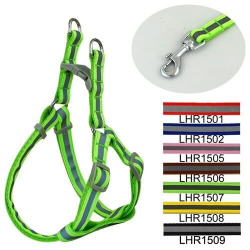 Nylon Reflective Dog Harness Leash Lead Set Durable Adjustable Safety Harness Dog Leash For Medium Large Dogs Pet Accessories
