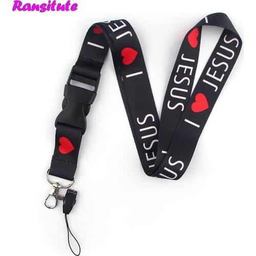 Ransitute I Love Jesus Mobile Phone Lanyard Neckband Key ID Card Mobile Phone Strap / DIY Mobile Phone Belt Badge Holder R607