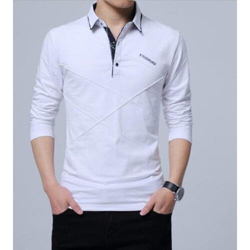 Polo Shirt Collar Men Plus Size 5XL Spring Autumn Button Men Polo Shirt Long Sleeve Casual Male Shirt Dress Polo Shirts E122650