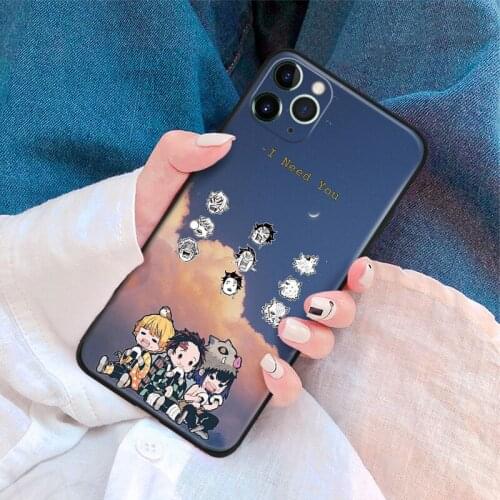 Kimetsu no Yaiba manga anime fanart silicone Phone Case FOR iPhone Se 6 6s 7 8 Plus X Xr Xs 11 12 Mini Pro Max Glass Cover Shell