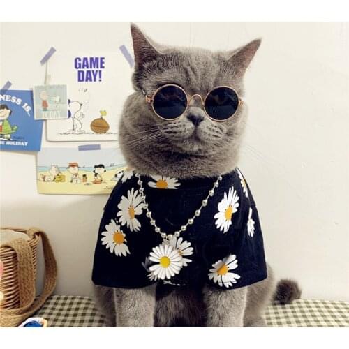 Puppy Cool Dogs Shirts Summer Cute Cat Daisy Clothes Cotton Ropa Perro Teddy Chihuahua Bulldog Dog Hoodie Casual Vest Clothing