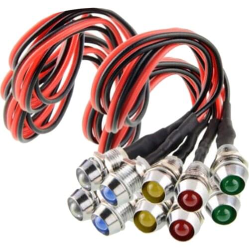 10x 12V 10mm LED Indicator Light Lamp Pilot Dash Directional Motorcycles