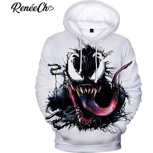 Venom Hoodie Men 3d Printing Marvel Movie Costume Halloween Costume For Adult Plus Size Hip Pop Sweatshirt Super Man Clothing