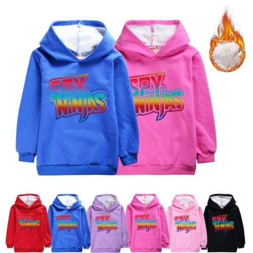 SPY NINJAS Sweatshirts Hoodies Winter Teenager Thick Fashion Outwear Boy Girl Warm Cartoon Printd Pullover